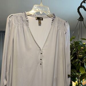 Aqua Light Lavender V-Neck Blouse
